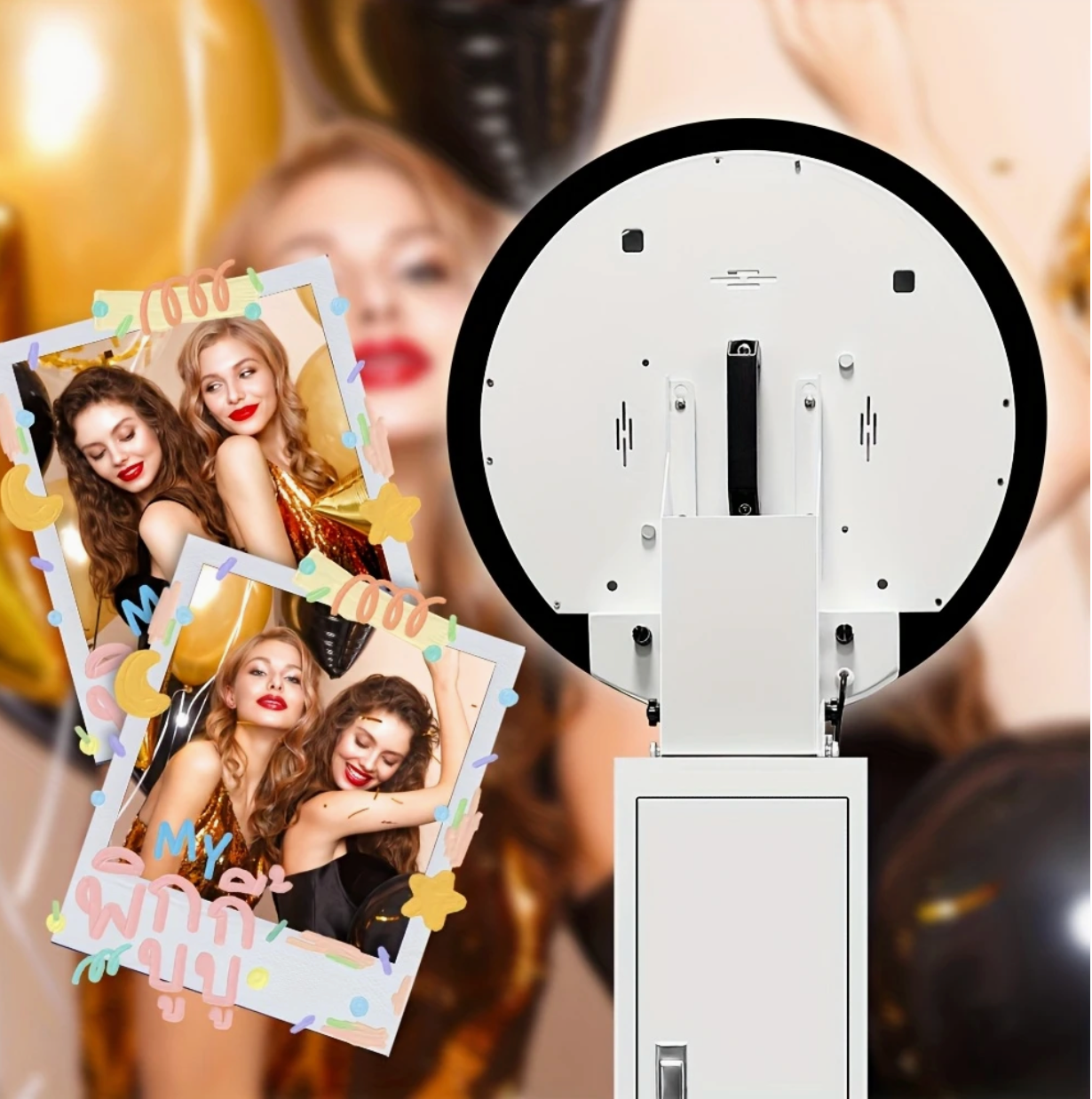 LumaGlow™ LED Photo Booth with Printer-Ready Setup + Travel Case